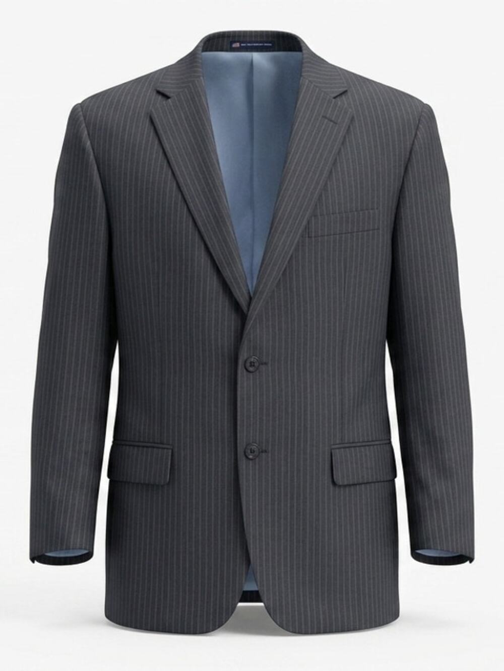 Hart Schaffner Marx Wool Blend Gray Pinstripe Blazer Men Size 52R